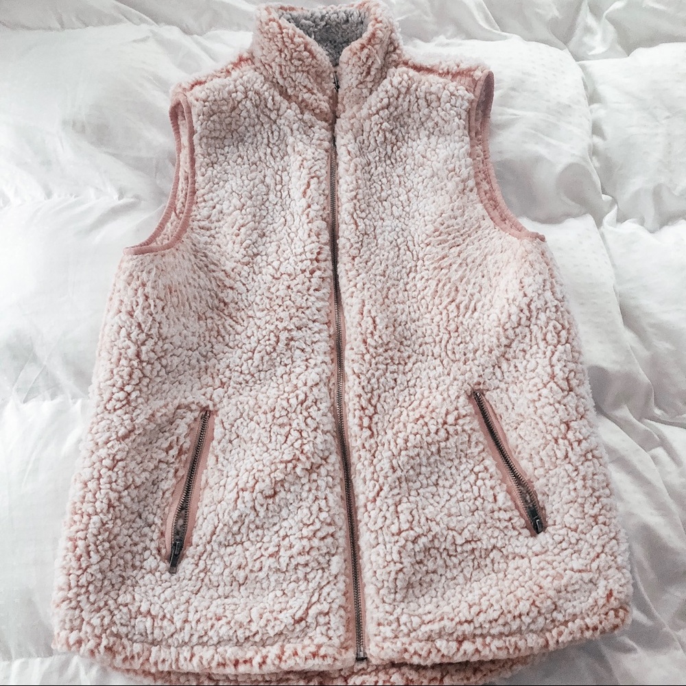 Pink Sherpa Faux Fur Vest